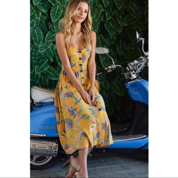 NEW! Tropical Floral Button Down Maxi Dress - Picture 4 of 7